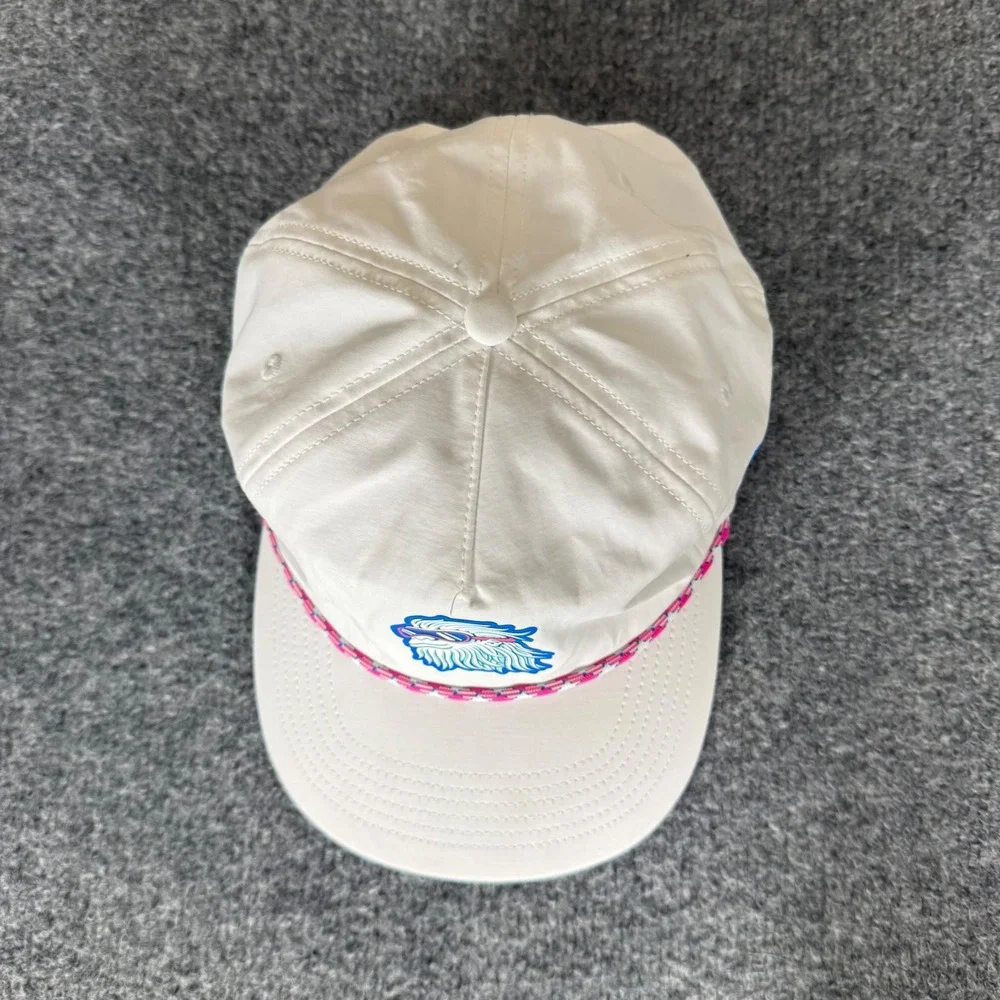 Waggle Golf Yeti Rope Hat Mens White Snapback Performance Golf Cap Adjustable